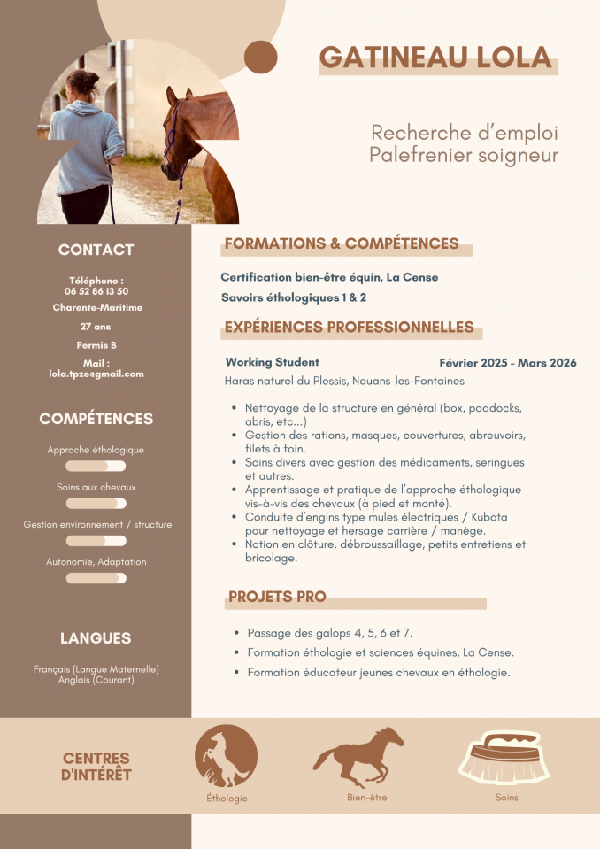 Recherche emploi palefrenier 
