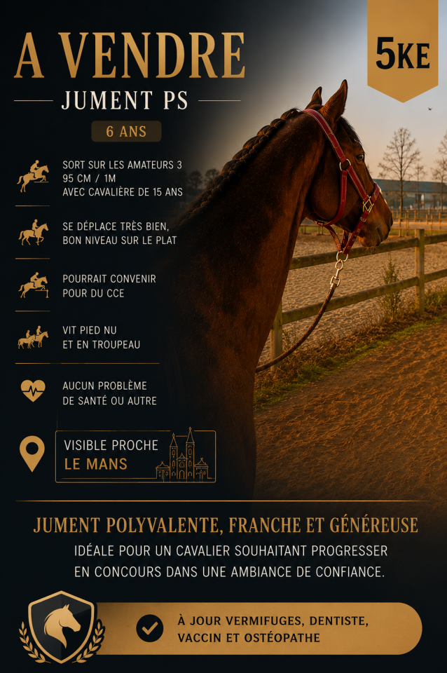 Jolie jument 6 ans 1.54m