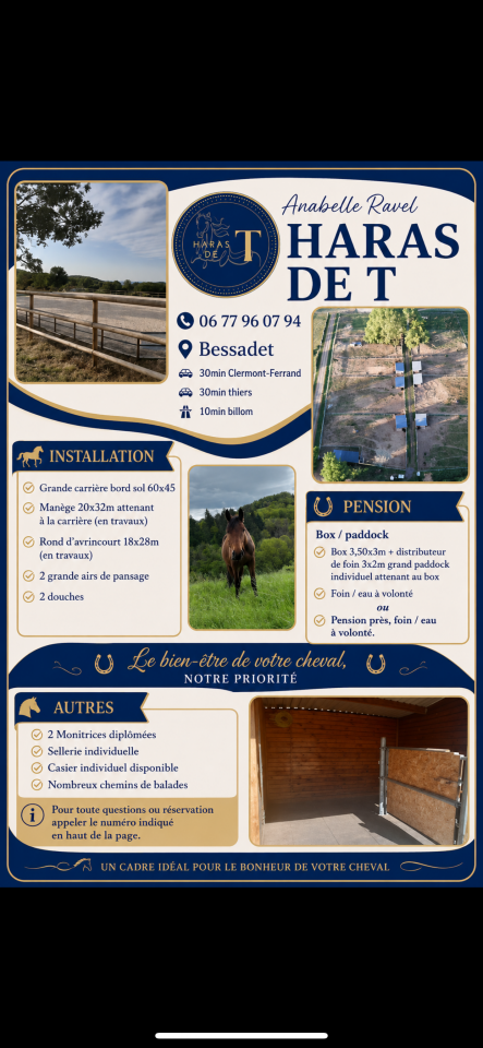 Pension pr&egrave;s ou box/padock