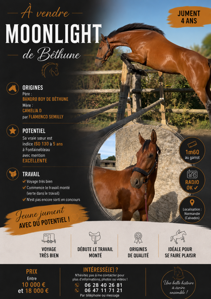 Jument de 4 ans &agrave; vendre 