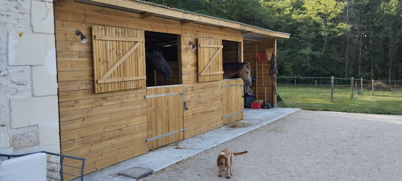 Long&egrave;re vigneronne avec installations &eacute;questres