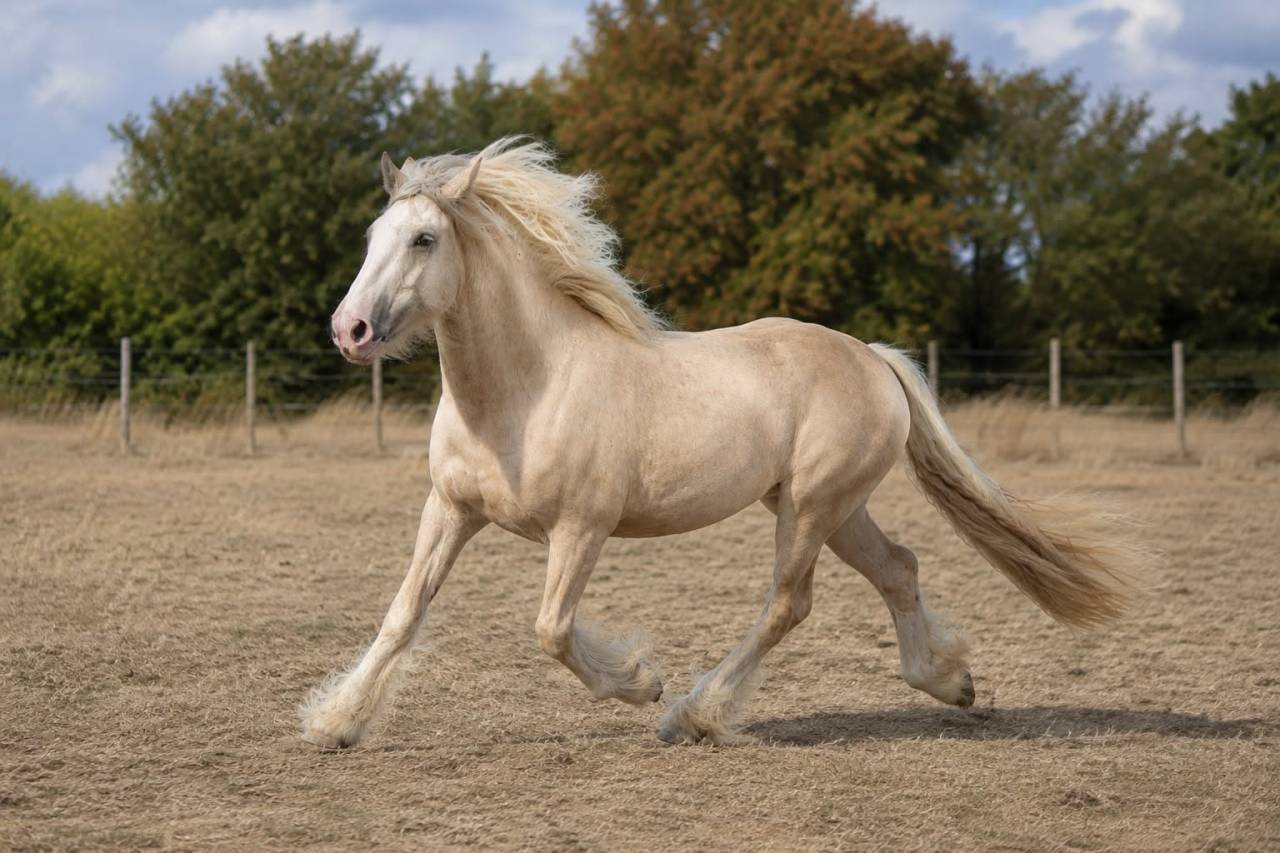 Pouliche palomino Drum Horse Irish x Clydesdale 2 ans 