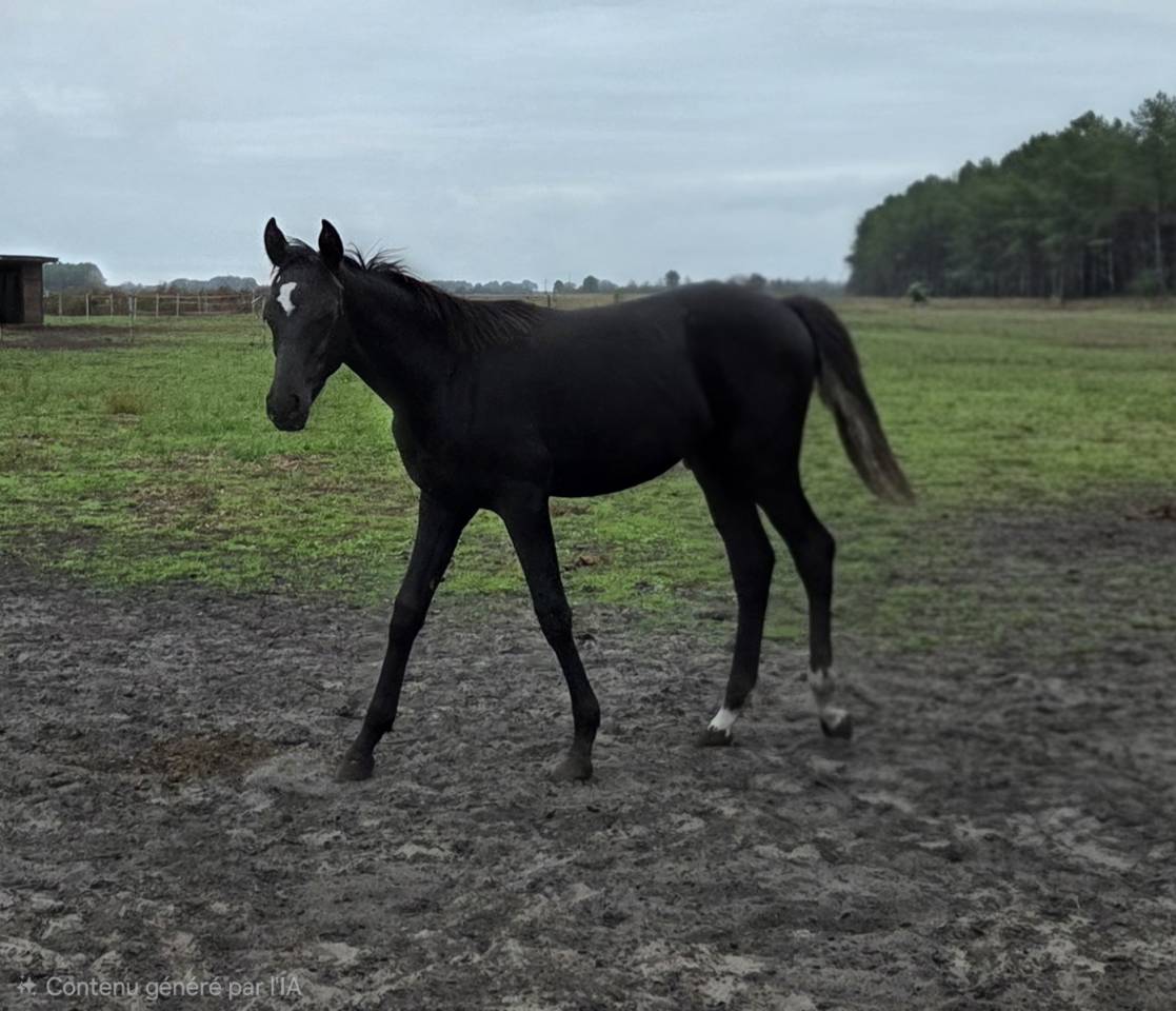 Poulain DSA Akhal teke noir rubicano
