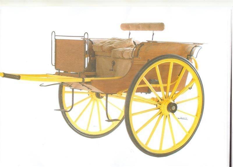 Rare Dog-Cart en bois verni d'&eacute;poque