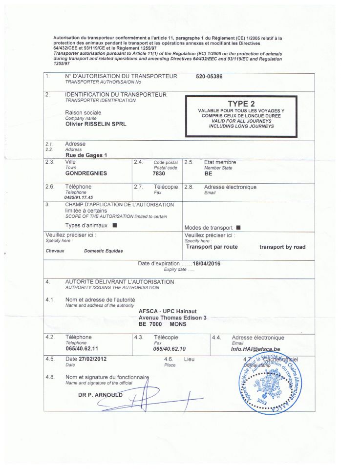 TRANSPORT DE CHEVAUX TOUTES DESTINATIONS