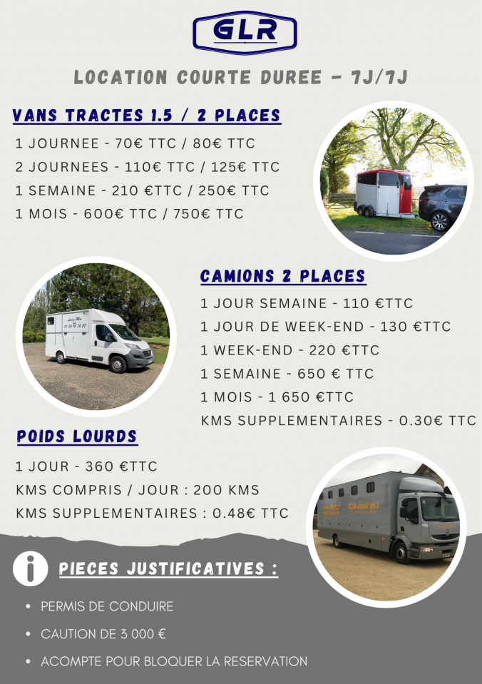Location camion chevaux 2 places