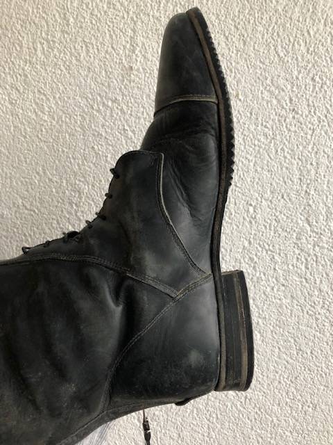 Vintage Tony Lama Womens 7B Cowboy Blue Leather Western Boots Almond Toe Cowgirl