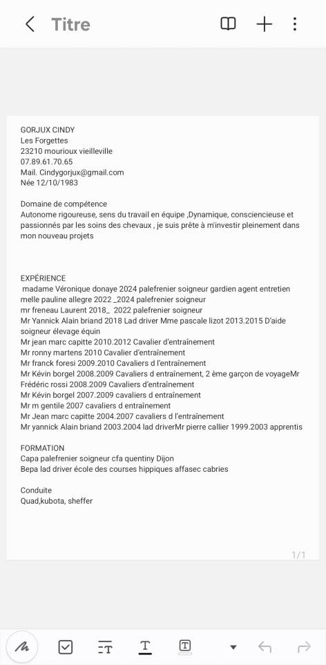 Chercher poste de palefrenier urgent 