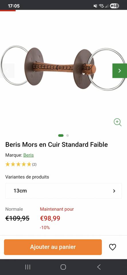 Mors en cuir souple beris 130