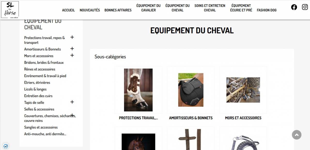 Sellerie en ligne SL for Horse