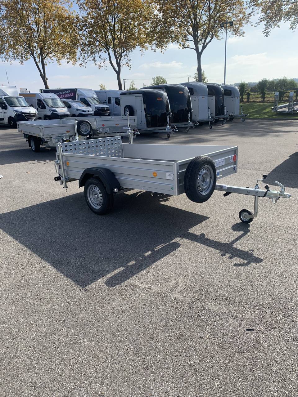 REMORQUE BENNE BASCULANTE/PORTE ENGINS BOCKMANN