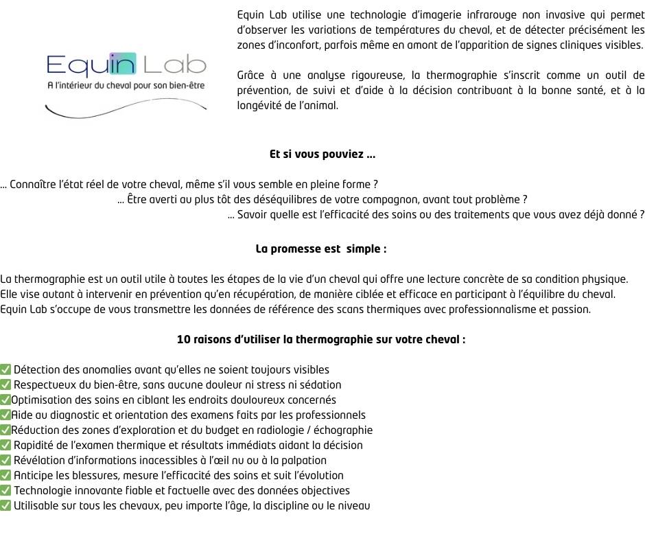 Equin Lab - Thermographie &eacute;quine