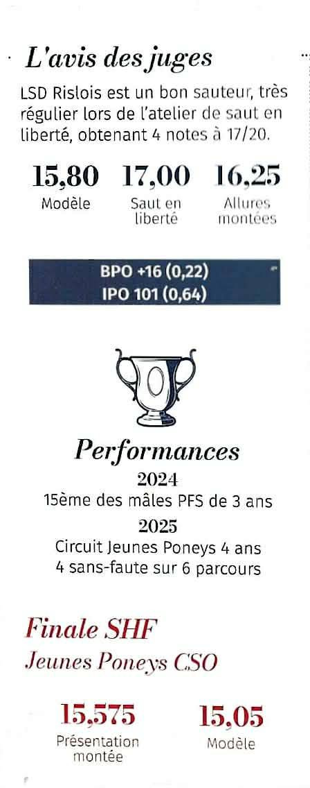 A vendre &eacute;talon approuv&eacute; PFS 5 ans