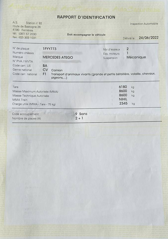 Camion Chevaux &ndash; Mercedes Atego 8T6 - 4 chevaux