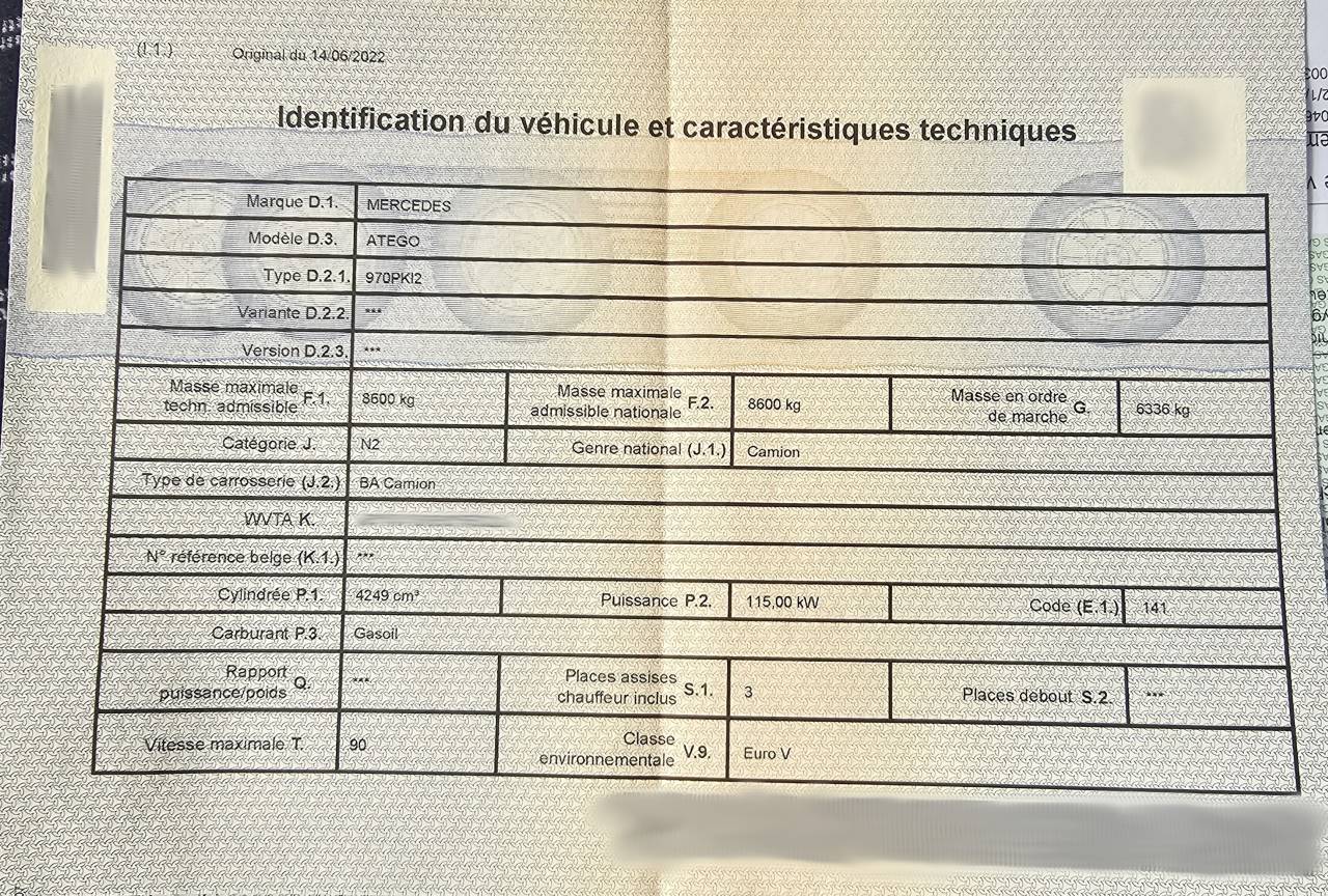 Camion Chevaux &ndash; Mercedes Atego 8T6 - 4 chevaux