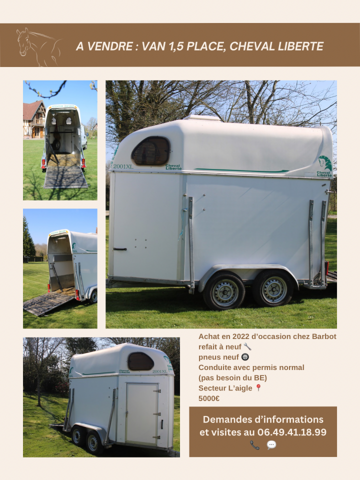 Van cheval libert&eacute; 1,5 place
